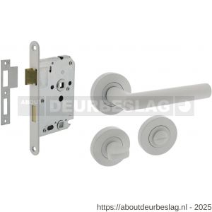 Intersteel Living 1693 set toiletslot 63/8 mm wit met deurkruk Bastian op rozet diameter 52x10 mm en WC-sluiting wit - R26011056 - afbeelding 1