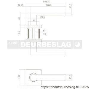 Intersteel Living 1713 deurkruk Hera op rozet verdekt 55x55x10 mm met nokken wit - R26009237 - afbeelding 4