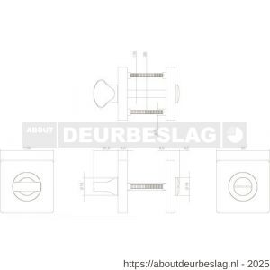 Intersteel Living 3185 WC-sluiting verdekt 55x55x10 mm met nokken en stift 8x8 mm wit - R26009242 - afbeelding 2