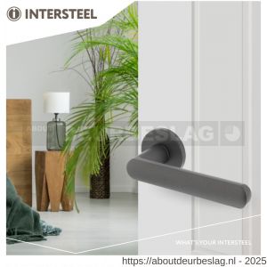 Intersteel Living 0464 deurkruk Sora met rozet verdekt diameter 49x7 mm met nokken grijs - R26009970 - afbeelding 3