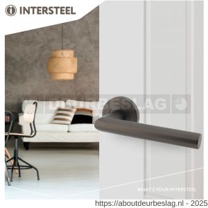 Intersteel Living 1272 deurkruk Jura op rozet verdekt diameter 53x8 mm met nokken antraciet grijs - R26010358 - afbeelding 3