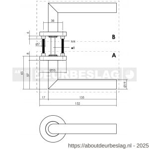 Intersteel Living 1272 deurkruk Jura op rozet verdekt diameter 53x8 mm met nokken antraciet grijs - R26010358 - afbeelding 4