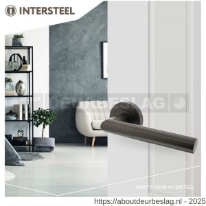 Intersteel Living 1693 deurkruk Bastian op rozet verdekt diameter 52x10 mm met nokken antraciet grijs - R26009979 - afbeelding 2