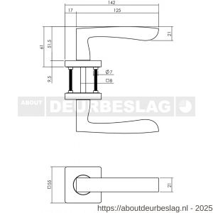 Intersteel Living 1712 deurkruk Minos op rozet verdekt 55x55x10 mm met nokken antraciet grijs - R26009991 - afbeelding 2