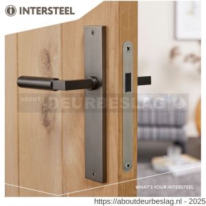 Intersteel Living 1742 deurkruk Baustil op schild rechthoekig 245x45 mm blind antraciet grijs - R26010398 - afbeelding 2