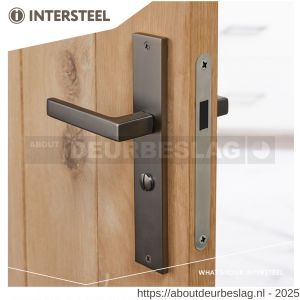 Intersteel Living 1744 deurkruk Hera op schild rechthoekig 245x45 mm WC 63/8 mm antraciet grijs - R26010433 - afbeelding 2