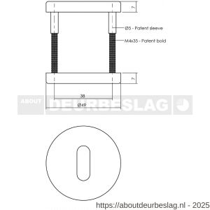 Intersteel Living 3174 sleutelrozetten verdekt diameter 49x7 mm grijs - R26010005 - afbeelding 2