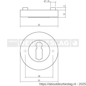 Intersteel Living 3476 sleutelrozetten verdekt diameter 52x10 mm met nokken antraciet grijs - R26011013 - afbeelding 2