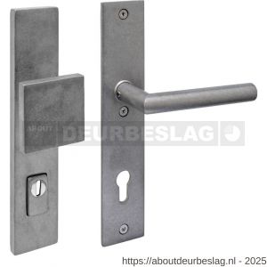Intersteel 3962Z SKG3 veiligheidsbeslag rechthoekig 250x50 mm greep-kruk Jura profielcilindergat 92 mm met kerntrekbeveiliging RVS getrommeld - R26010849 - afbeelding 1