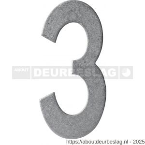 Intersteel 4020 huisnummer 3 150 mm RVS getrommeld - R26010837 - afbeelding 1