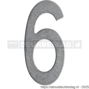 Intersteel 4020 huisnummer 6 150 mm RVS getrommeld - R26010834 - afbeelding 1
