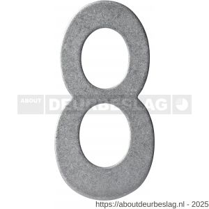 Intersteel 4020 huisnummer 8 150 mm RVS getrommeld - R26010832 - afbeelding 1