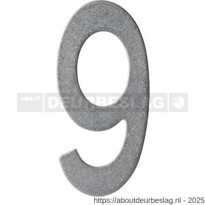 Intersteel 4020 huisnummer 9 150 mm RVS getrommeld - R26010831 - afbeelding 1