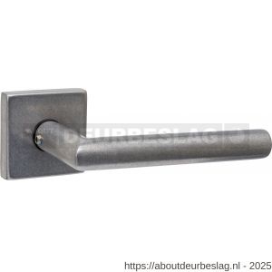 Intersteel 4057 deurkruk Jura met rozet massief verdekt 53x53x10 mm met nokken RVS getrommeld - R26010828 - afbeelding 1