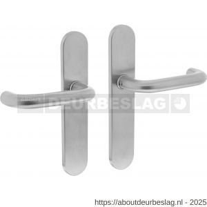 Intersteel Living 0576 deurkruk Rond op schild verdekt ovaal 220x42 mm blind RVS - R26001937 - afbeelding 1