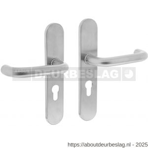 Intersteel Essentials 0576 deurkruk Rond op schild verdekt ovaal 220x42 mm profielcilindergat 55 mm RVS - R26001940 - afbeelding 1