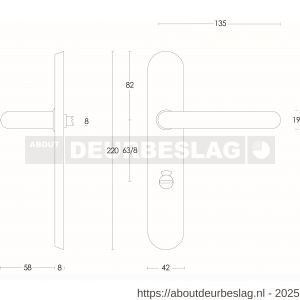 Intersteel Essentials 0576 deurkruk Rond op schild verdekt ovaal 220x42 mm WC 63/8 mm RVS - R26001942 - afbeelding 2