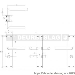 Intersteel Essentials 0583 deurkruk Jura met schild rechthoekig 250x55x2 mm WC 63/8 mm RVS - R26008406 - afbeelding 2