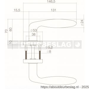 Intersteel Living 0587 deurkruk Jupiter op rozet verdekt diameter 53x10 mm RVS - R26000475 - afbeelding 3