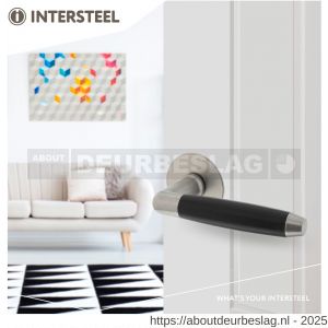 Intersteel Living 0631 deurkruk Combinatie met rozet zelfklevend diameter 55x2 mm RVS/zwart - R26010126 - afbeelding 2