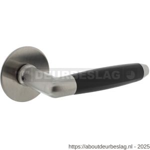 Intersteel Living 0631 deurkruk Combinatie met rozet zelfklevend diameter 55x2 mm RVS/zwart - R26010126 - afbeelding 1