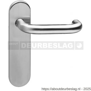 Intersteel Essentials 0775 deurkruk Rond brandvertragend met stift 9x9 mm op schild verdekt ovaal 176x46 mm blind RVS - R26000963 - afbeelding 1