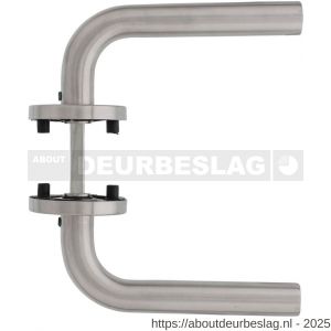 Intersteel Essentials 1010 deurkruk Recht op rozet verdekt diameter 55x8 mm met nokken EN 1906/3 RVS - R26005466 - afbeelding 2