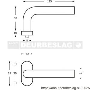 Intersteel Essentials 1235 deurkruk Jura op rozet verdekt ovaal 65x30x10 mm RVS - R26000596 - afbeelding 2
