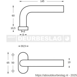 Intersteel Essentials 1236 deurkruk Verkropt op rozet verdekt ovaal 65x30x10 mm RVS - R26000599 - afbeelding 3