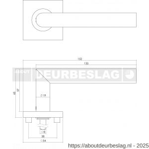 Intersteel Essentials 1242 deurkruk Jura op rozet verdekt 53x53x8 mm met nokken RVS - R26000606 - afbeelding 2