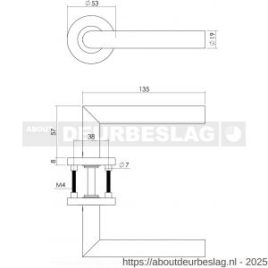Intersteel Essentials 1272 deurkruk Jura op rozet verdekt diameter 53x8 mm met nokken EN 1906/4 RVS - R26005578 - afbeelding 3