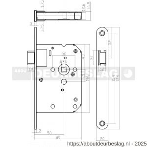 Intersteel Essentials 1281 set loopslot wit met deurkruk Jupiter op rozet diameter 53x8 mm RVS - R26011066 - afbeelding 3
