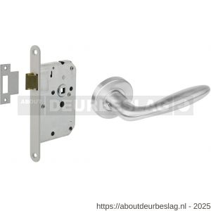 Intersteel Essentials 1281 set loopslot wit met deurkruk Jupiter op rozet diameter 53x8 mm RVS - R26011066 - afbeelding 1