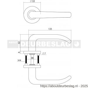 Intersteel Essentials 1282 deurkruk Sabel op rozet verdekt diameter 53x8 mm met nokken EN 1906/4 RVS - R26000634 - afbeelding 3