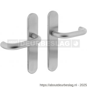 Intersteel Living 1295 deurkruk Rond op schild verdekt ovaal 219x40 mm met nokken blind RVS EN 1906/4 - R26005647 - afbeelding 1