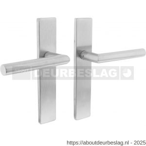 Intersteel Essentials 1307 deurkruk Jura op schild verdekt rechthoekig 219x40 mm met nokken blind RVS EN 1906/4 - R26005697 - afbeelding 1