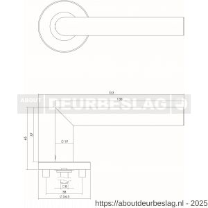 Intersteel Living 1317 deurkruk Jura op rozet verdekt diameter 55x8 mm met nokken EN 1906/4 RVS - R26007348 - afbeelding 3