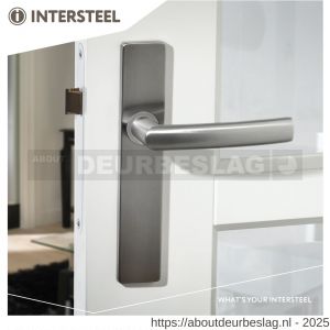 Intersteel Essentials 1327 deurkruk Blok op schild verdekt rechthoekig 219x40 mm met nokken blind RVS EN 1906/4 - R26005736 - afbeelding 2