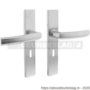 Intersteel Essentials 1327 deurkruk Blok op schild verdekt rechthoekig 219x40 mm met nokken sleutelgat 56 mm RVS EN 1906/4 - R26005739 - afbeelding 1