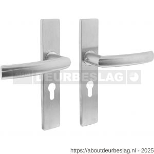 Intersteel Essentials 1327 deurkruk Blok op schild verdekt rechthoekig 219x40 mm met nokken profielcilindergat 55 mm RVS EN 1906/4 - R26005740 - afbeelding 1