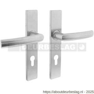 Intersteel Essentials 1327 deurkruk Blok op schild verdekt rechthoekig 219x40 mm met nokken profielcilindergat 72 mm RVS EN 1906/4 - R26005741 - afbeelding 1