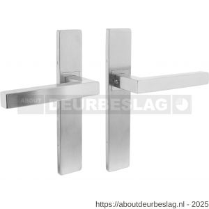 Intersteel Essentials 1337 deurkruk Vierkant op schild verdekt rechthoekig 219x40 mm met nokken blind RVS EN 1906/4 - R26005756 - afbeelding 1