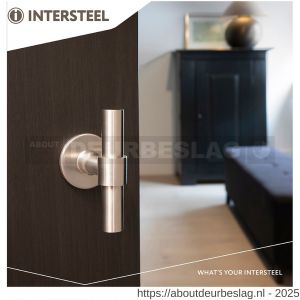 Intersteel Living 1671 deurkruk L/T recht met rozet diameter 50x2 mm RVS - R26008525 - afbeelding 3