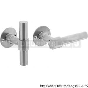 Intersteel Living 1671 deurkruk L/T recht met rozet diameter 50x2 mm RVS - R26008525 - afbeelding 1