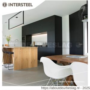 Intersteel Essentials 1839 deurkruk Baustil op rozet verdekt met magneet diameter 55x3 mm met nokken RVS - R26007494 - afbeelding 6