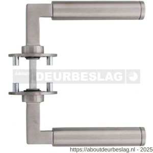 Intersteel Essentials 1839 deurkruk Baustil op rozet verdekt met magneet diameter 55x3 mm met nokken RVS - R26007494 - afbeelding 2