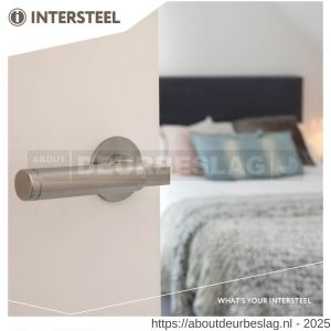 Intersteel Essentials 1839 deurkruk Baustil op rozet verdekt met magneet diameter 55x3 mm met nokken RVS - R26007494 - afbeelding 4