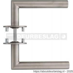 Intersteel Essentials 1840 deurkruk Jura op rozet verdekt met magneet diameter 55x3 mm met nokken RVS - R26007496 - afbeelding 2