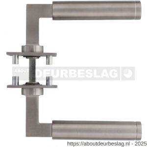 Intersteel Essentials 1849 deurkruk Baustil op rozet verdekt met magneet 55x55x3 mm met nokken RVS - R26007495 - afbeelding 2