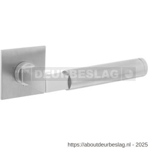Intersteel Essentials 1849 deurkruk Baustil op rozet verdekt met magneet 55x55x3 mm met nokken RVS - R26007495 - afbeelding 1